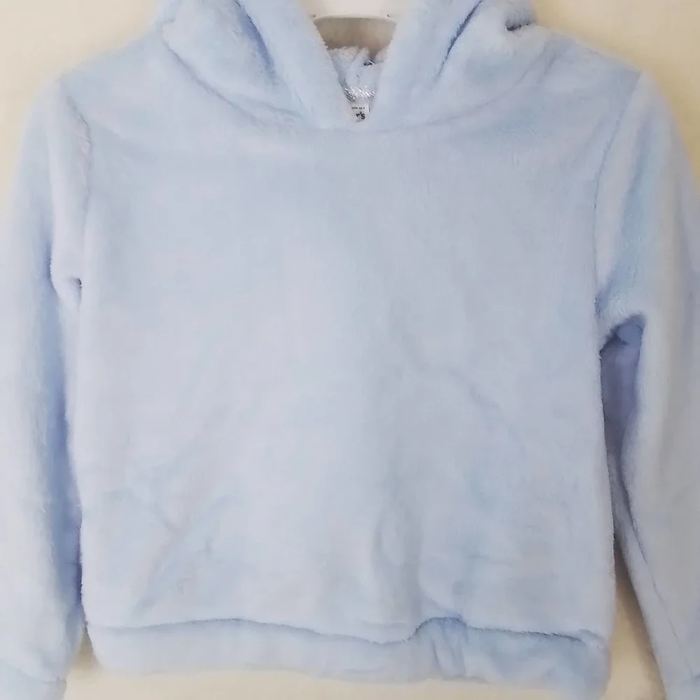 Carter's Kids Plush Fleece‎ Pullover Hoodie Girl's size 5 in Blue